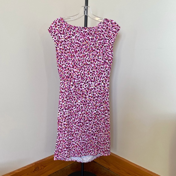 Ann Taylor Floral Ruched Dress SP Pink - Picture 2 of 11